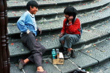 Schuhputzer in Quito